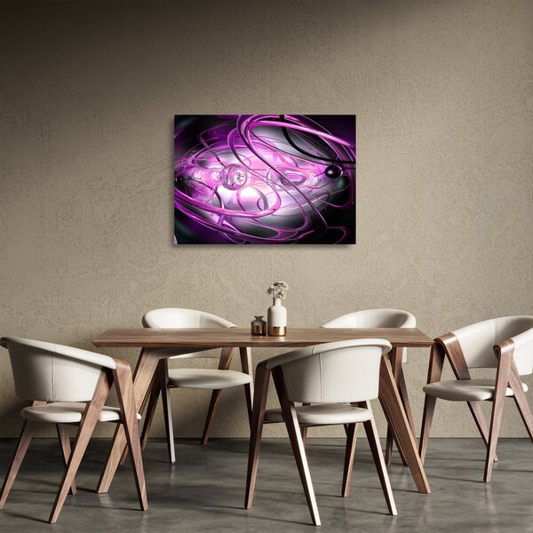 Sklenený obraz krásnej fialovej abstrakcie (70x50 cm)