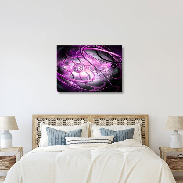 Sklenený obraz krásnej fialovej abstrakcie (70x50 cm)