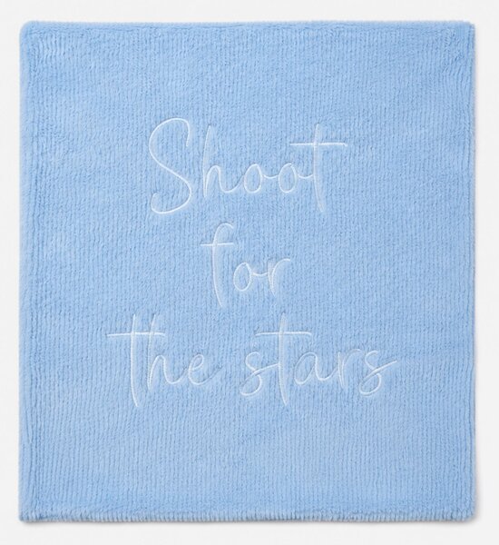 Sinsay - Obliečka na vankúš s nápisom „Shoot for the stars“ - svetlomodrá