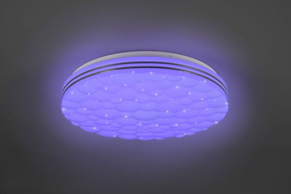 TRIO Reality R67131100 TIGER stropné svietidlo SMD LED D380mm 22W/2500lm 2700-6000K RGB, biela matná, stmievateľné, diaľkový ovládač, starlight efekt