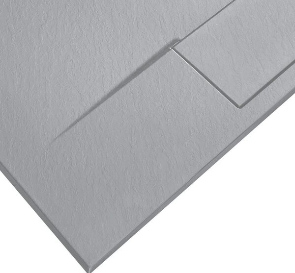 Rea Bazalt, sprchová vanička 90x90x2,5 cm + nízky sifón, šedá, REA-K4105