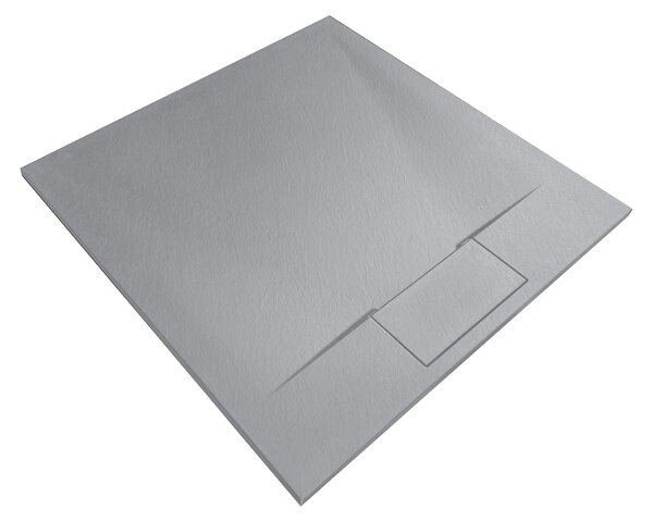 Rea Bazalt, sprchová vanička 90x90x2,5 cm + nízky sifón, šedá, REA-K4105