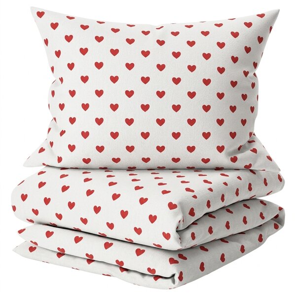Bavlnené obliečky HEART CHARM biele, 100% bavlna Rozmer obliečky: 70 x 90 cm | 140 x 200 cm