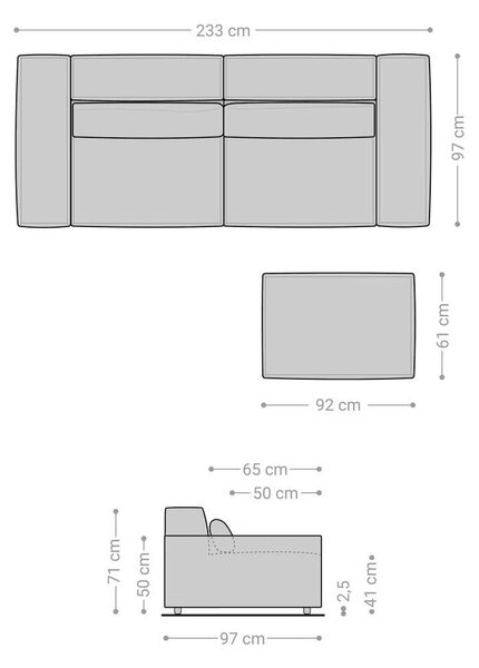 DELIFE Veľká pohovka Sirpio 230x95 cm mikrovlákno khaki-hnedá s taburetom