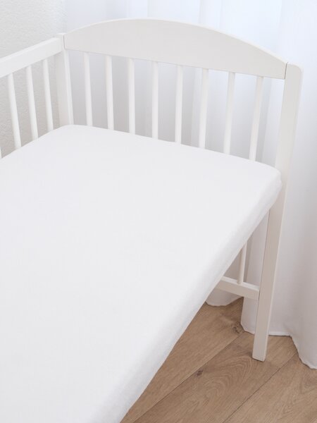Froté plachta do postieľky 60 × 120 cm - biela