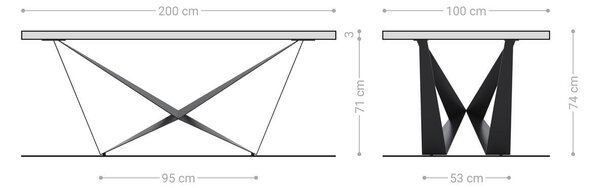 DELIFE Jedálenský stôl Edge oválny 200x100x2,5-3 dub prírodný Spider plochá oceľ čierna švajčiarska hrana
