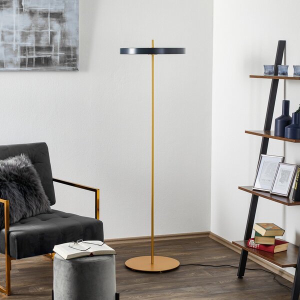 Stojacie Lampa UMAGE, Asteria Floor, stmievateľné, Čierna, Obývacia izba, Kov, Dizajnový