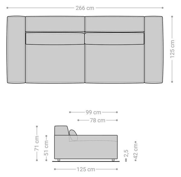 DELIFE Veľká pohovka Sirpio XL 270x130 cm mikrovlákno čierna