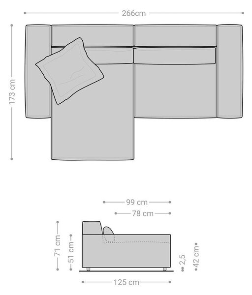 DELIFE Rohová pohovka Sirpio XL 270x170 cm mikrovlákno čierna variabilné ležadlo