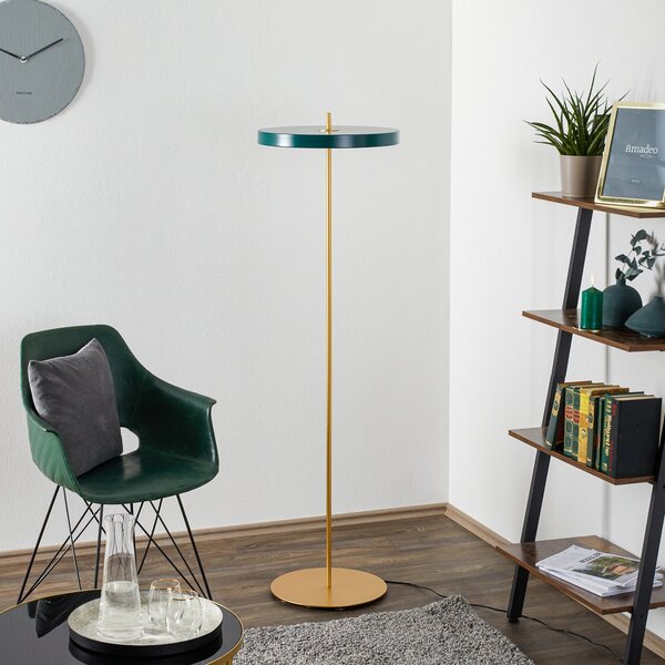 Stojacie Lampa UMAGE, Asteria Floor, stmievateľné, Zelená, Obývacia izba, Kov, Dizajnový