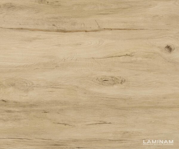 DELIFE TV stolík Cuor 180 cm keramika Laminam® sabbia v dubovej farbe 1 výklopné dvierka 2 zásuvky závesné