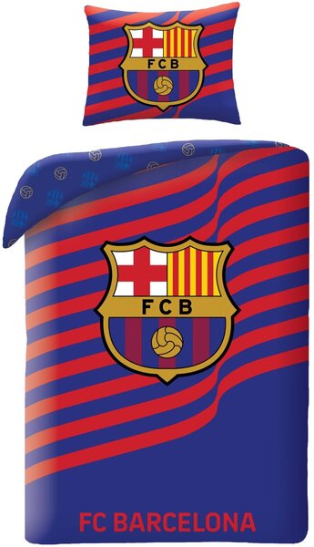 Bavlnené posteľné obliečky FC Barcelona – motív Blaugrana Waves - 100% bavlna - 70x90 cm + 140x200 cm