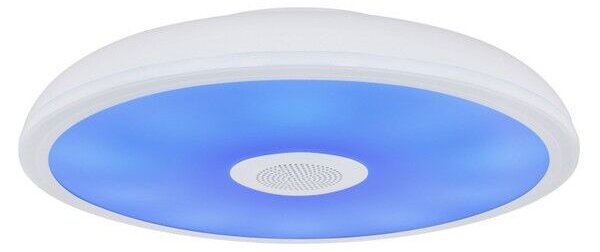 GLOBO 41366W RAFFY LED stropné svietidlo s reproduktorom D280mm 18W/1000lm 3000-6500K IP44 biela, opál, RGB, bluetooth, stmievateľné, diaľkové ovládanie