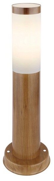 GLOBO 3158W BOSTON vonkajšie stojanové svietidlo/stĺpik V450mm 1xE27 IP44 imitácia dreva, opál