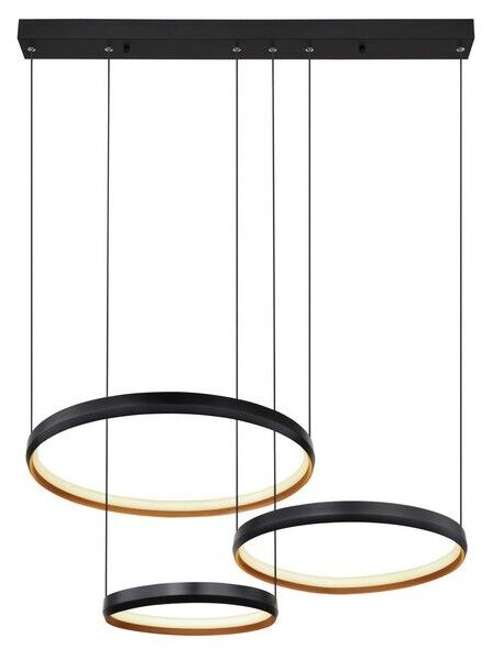 GLOBO 67193-55H HALLI závesné svietidlo LED 55W/1800lm 2700-6000K čierna, opál, zlatá, stmievateľné, diaľkový ovládač