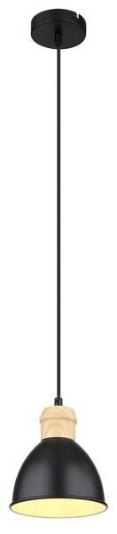 GLOBO 54018HS WIHO závesné svietidlo 1xE27 D150mm čierna matná, imitácia dreva