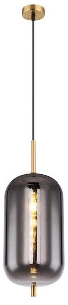 GLOBO 15345H2MM BLACKY I závesné svietidlo 1xE27 D220mm čierna matná, mosadz, dymová