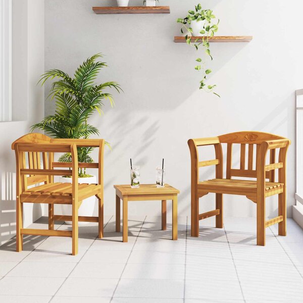 Maison Exclusive – Súprava záhradného nábytku "Ruža" (3 kusy), masívne akáciové drevo
