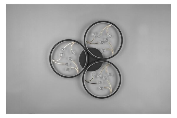 TRIO 642110332 GROOVY stropné svietidlo SMD LED 30W/3600lm 3000K čierna matná, switchdimmer
