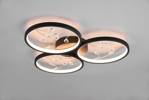 TRIO 642110332 GROOVY stropné svietidlo SMD LED 30W/3600lm 3000K čierna matná, switchdimmer