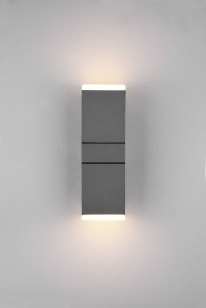 TRIO 270660242 AVON exteriérové nástenné svietidlo SMD LED V280mm 2x7W/800lm 3000K IP54 antracit, biela
