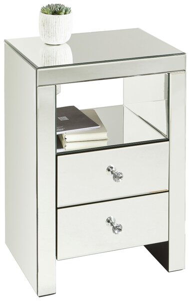 NOČNÝ STOLÍK, strieborná, 46/66/35,5 cm Xora - Nočné stolíky