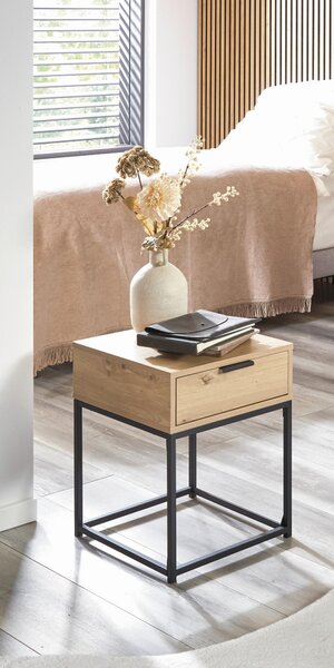NOČNÝ STOLÍK, čierna, farba duba, 40/50/40 cm - Nočné stolíky, Online Only