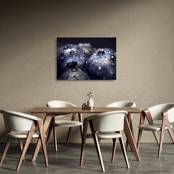 Sklenený obraz ovocia s kvapkami vody (70x50 cm)
