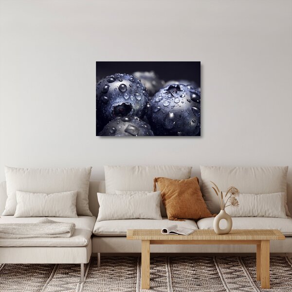 Sklenený obraz ovocia s kvapkami vody (70x50 cm)