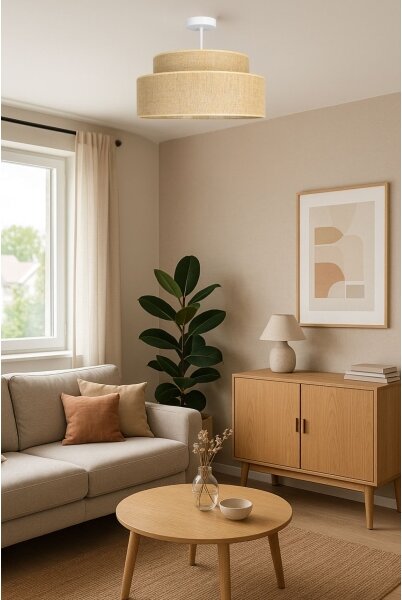 Prisadený luster BOHO 1xE27/60W/230V pr. 40 cm béžová