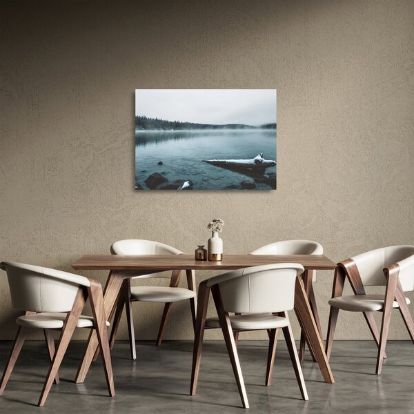 Sklenený obraz - ľadové severské jazero (70x50 cm)