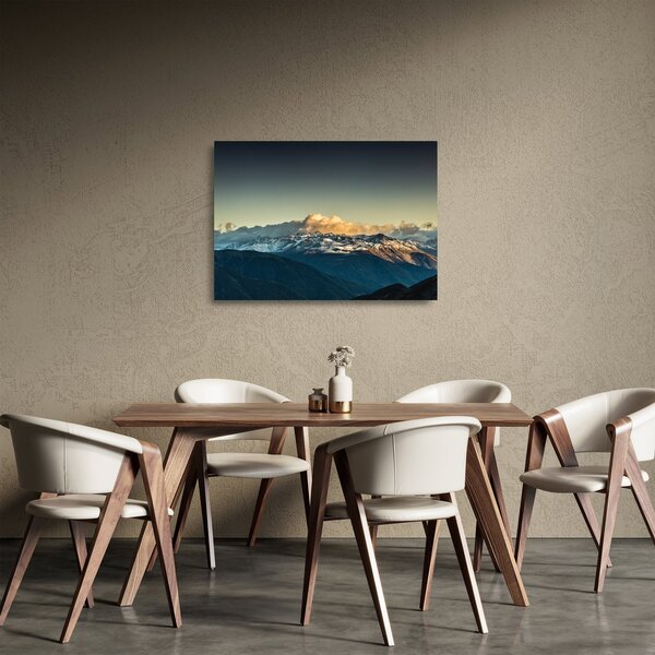 Sklenený obraz - vrcholky veľhôr (70x50 cm)