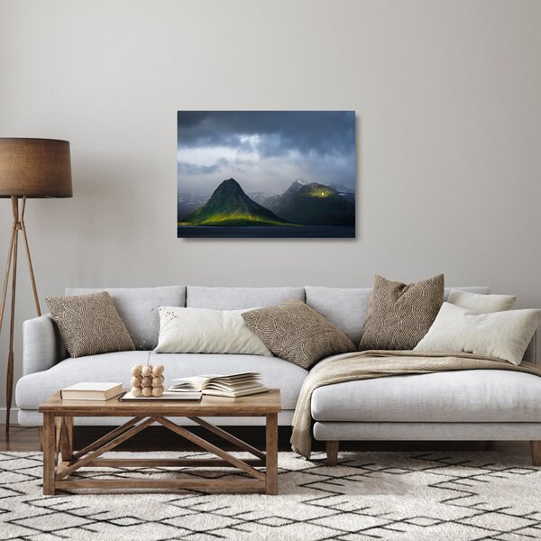 Sklenený obraz hôr (70x50 cm)