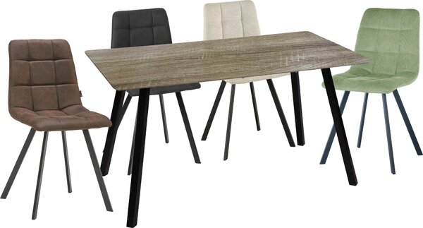 JEDÁLENSKÝ STÔL, čierna, farba duba, 140/80/75 cm Carryhome - Obývacie zostavy