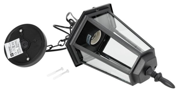 Vonkajší luster na reťazi 1xE27/60W/230V čierna