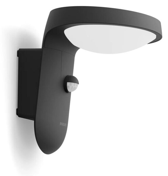 Philips 8719514476912 Tyla solárne exteriérové nástenné svietidlo LED so senzorom 1,2W 255lm/55lm 3000K antracit