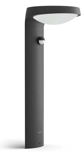 Philips 8719514476974 Tyla solárny exteriérový stĺpik LED so senzorom 1,2W 255lm/55lm 4000K antracit