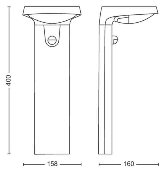 Philips 8719514476974 Tyla solárny exteriérový stĺpik LED so senzorom 1,2W 255lm/55lm 4000K antracit