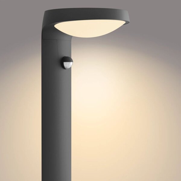 Philips 8719514476851 Tyla exteriérový stĺpik LED so senzorom 9W 820lm/180lm 2700K antracit