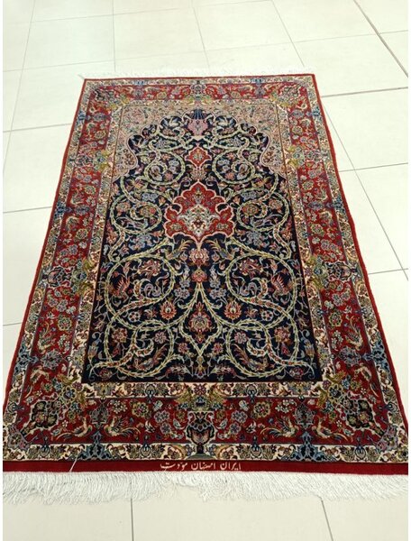 Nádherný vzácny Isfahan známa tkáčska rodina Modet 1,07 x 1,57 m