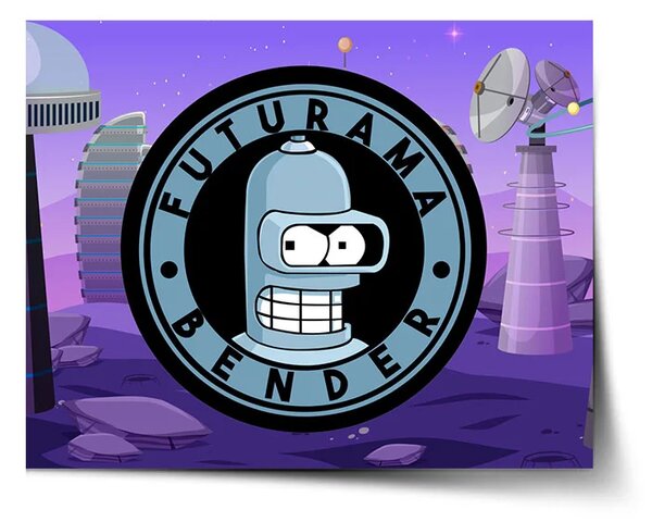 Sablio Plagát Futurama Bender Planéta s vysielačmi - 60x40 cm