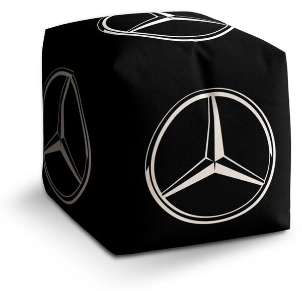 Sablio Taburet Cube Logo 2 Čierna - 40x40x40 cm
