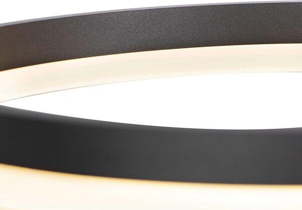 Dizajnové závesné svietidlo čierne 40 cm vrátane LED 3-stupňové stmievateľné - Anello