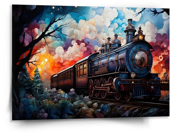 Sablio Obraz Parná lokomotíva v kúzelnej krajine - 150x110 cm