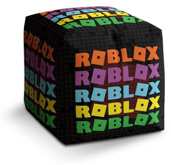 Sablio Taburet Cube ROBLOX Farebný text - 40x40x40 cm