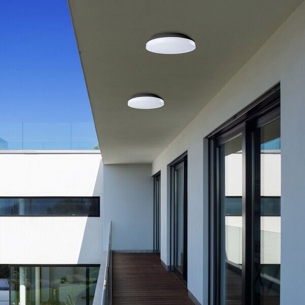 RABALUX 7265 Pernik exteriérové stropné svietidlo LED D280mm 24W/2400lm 3000K IP54 čierna, biela
