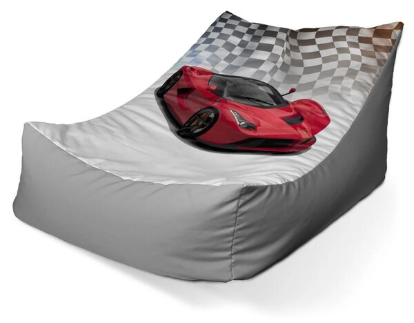 Sablio Sedací vak Lounge Ferrari Závodná vlajka - 80 x 95 x 50 cm