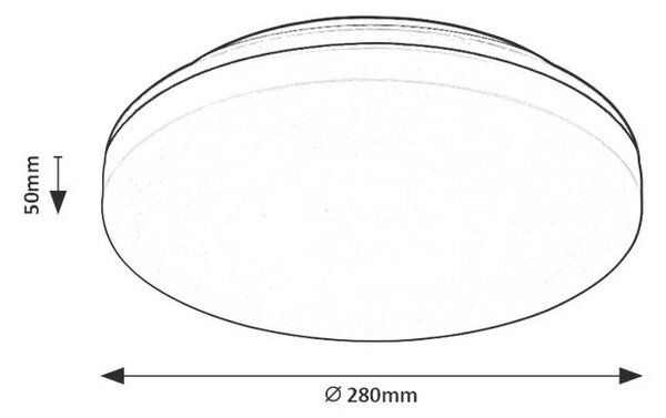 RABALUX 7265 Pernik exteriérové stropné svietidlo LED D280mm 24W/2400lm 3000K IP54 čierna, biela