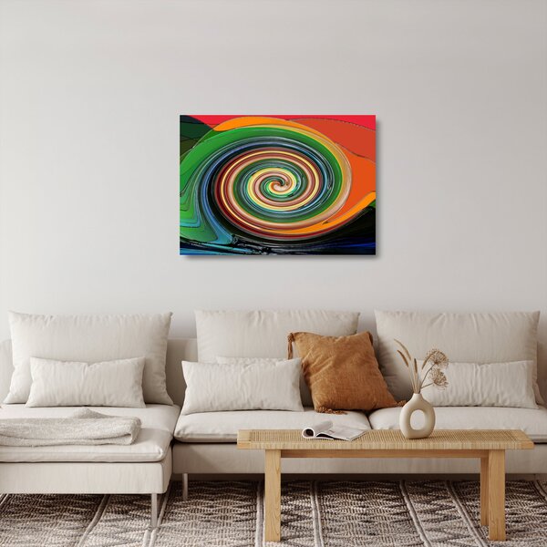 Abstraktný sklenený obraz - farebná špirála (70x50 cm)