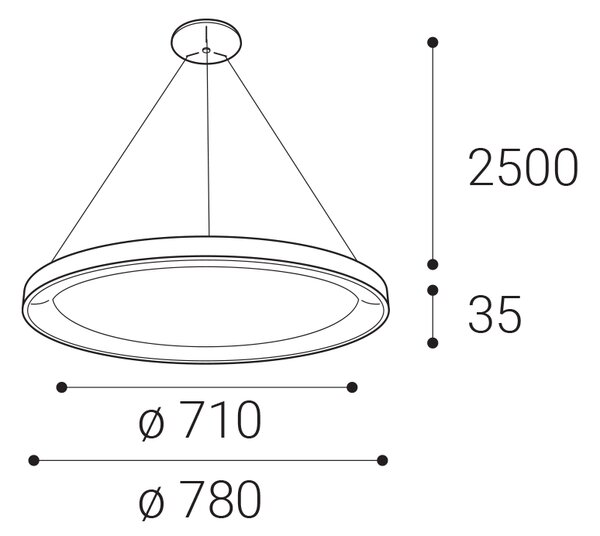 LED2 3271958DT BELLA SLIM závesné svietidlo LED D780mm 60W/4200lm 3000-4000K TRIAC kávová